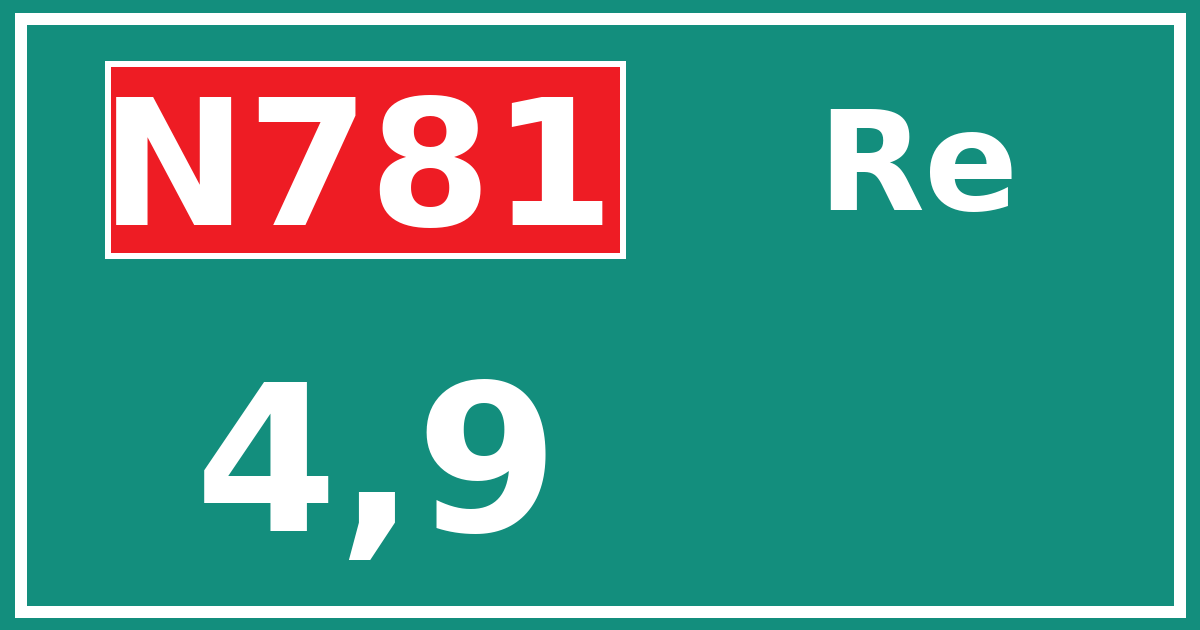 Hectometerbord N781 4,9 zijde Re