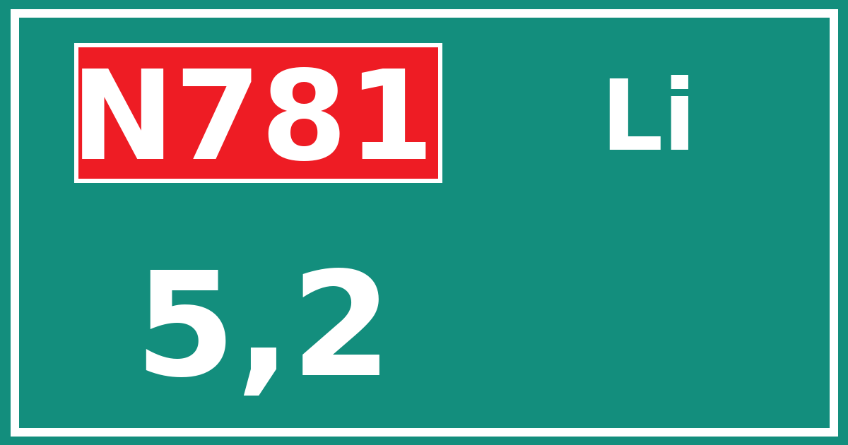 Hectometerbord N781 5,2 zijde Li