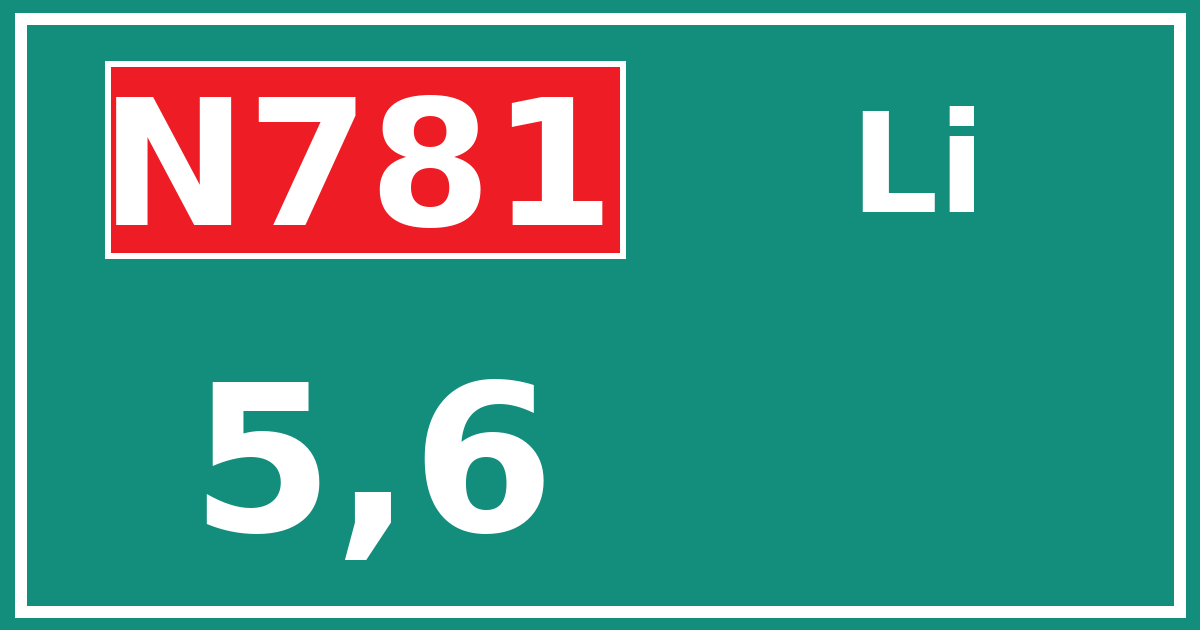 Hectometerbord N781 5,6 zijde Li