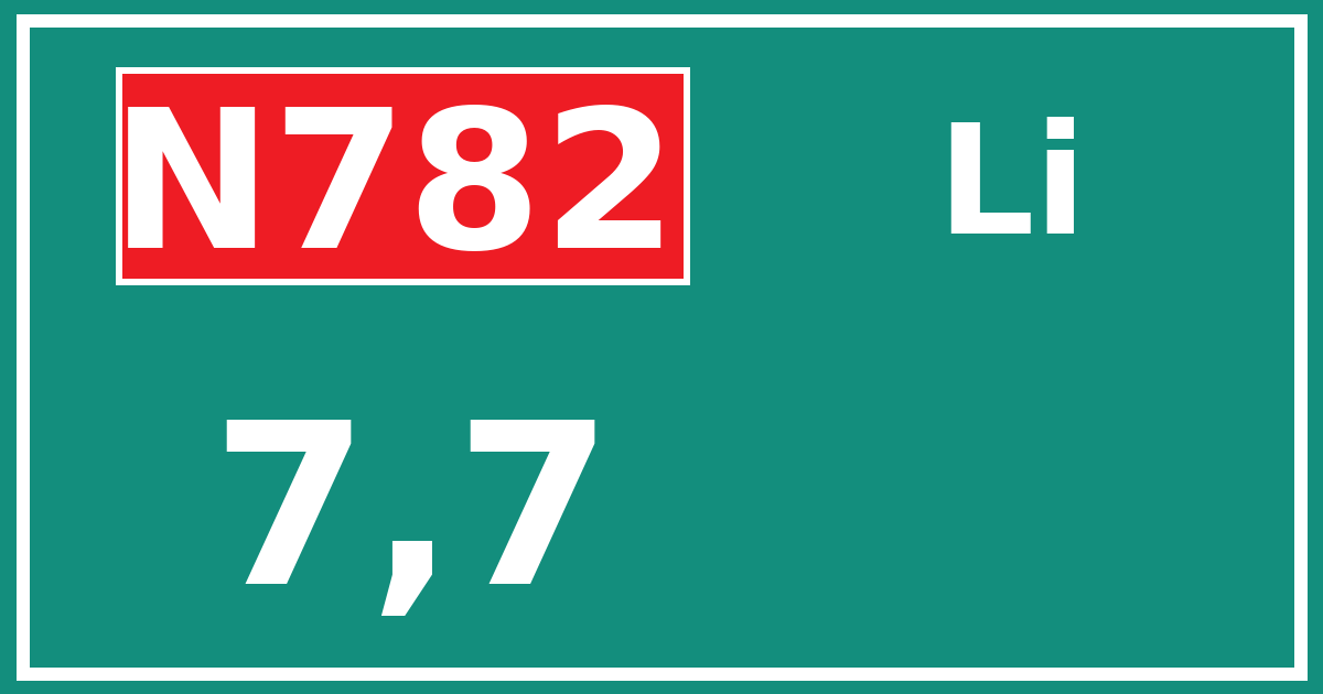 Hectometerbord N782 7,7 zijde Li