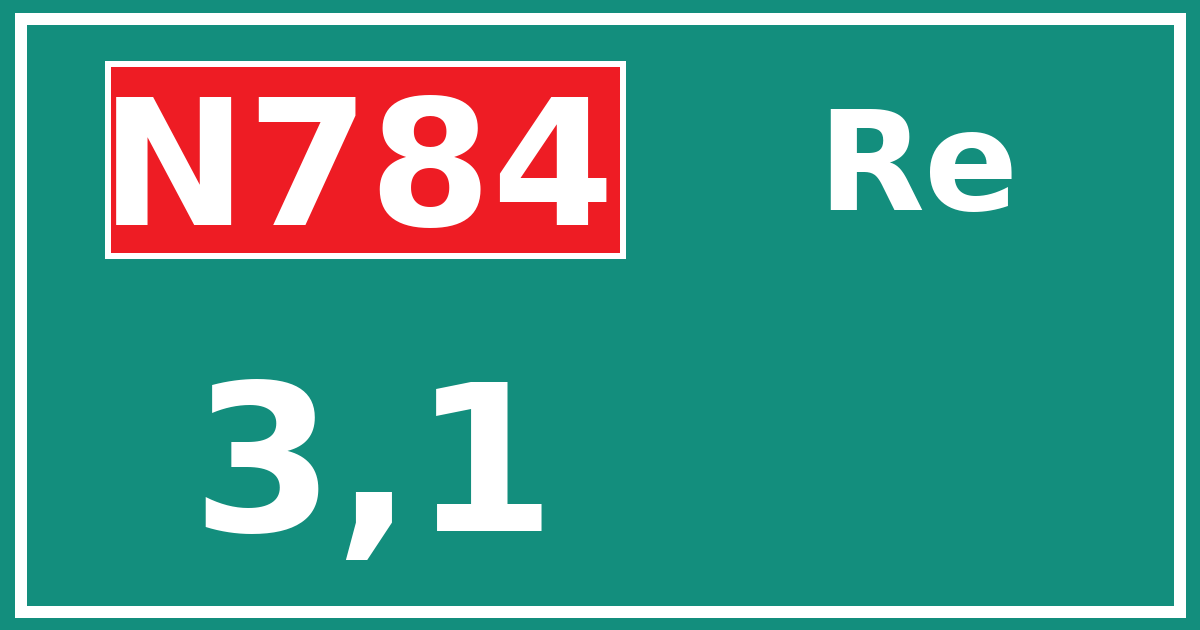 Hectometerbord N784 3,1 zijde Re