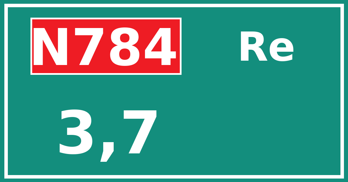 Hectometerbord N784 3,7 zijde Re