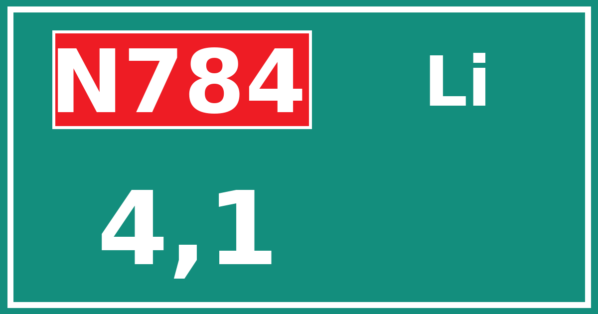 Hectometerbord N784 4,1 zijde Li