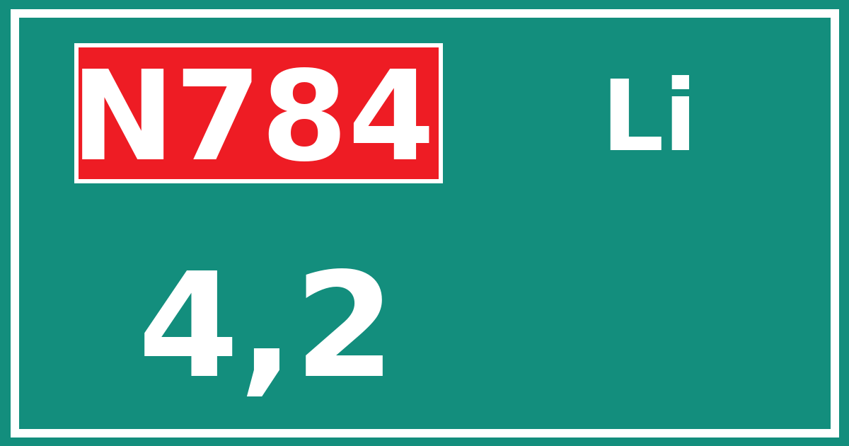Hectometerbord N784 4,2 zijde Li