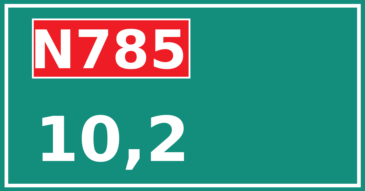 Hectometerbord N785 10,2
