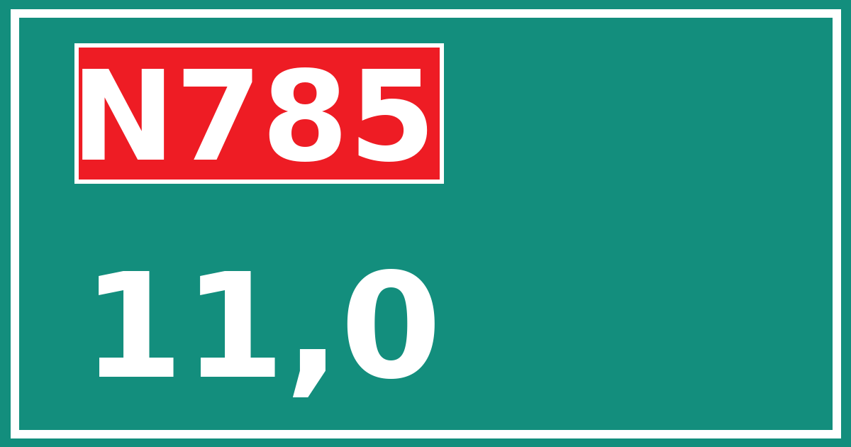 Hectometerbord N785 11,0