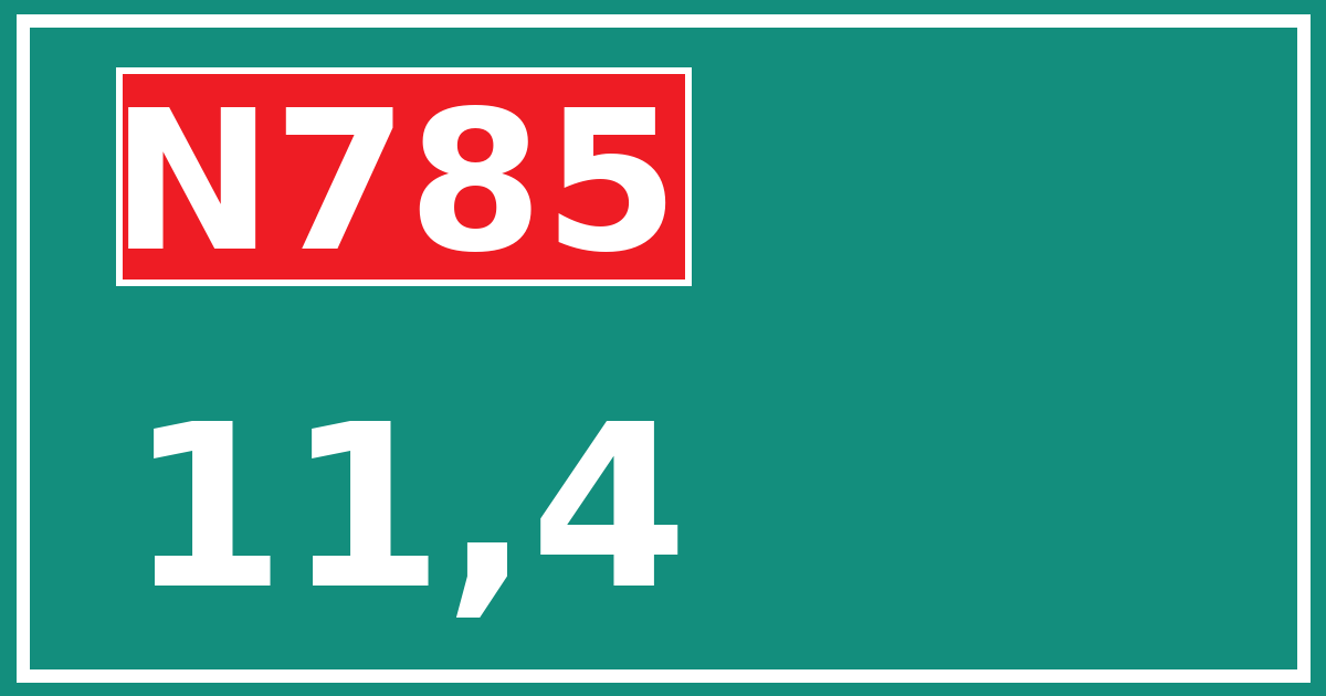 Hectometerbord N785 11,4