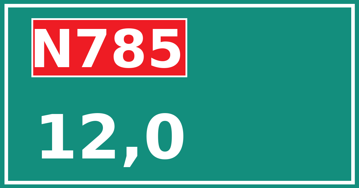 Hectometerbord N785 12,0