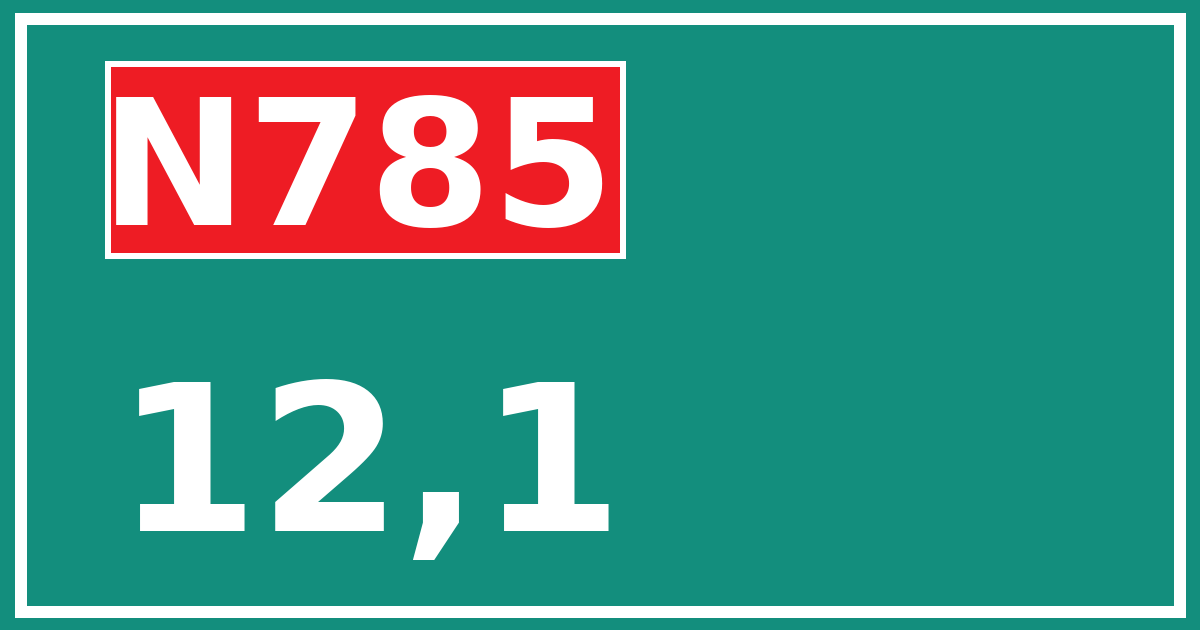 Hectometerbord N785 12,1