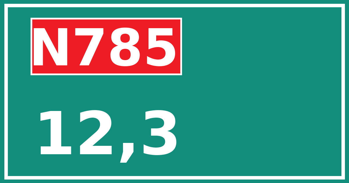 Hectometerbord N785 12,3