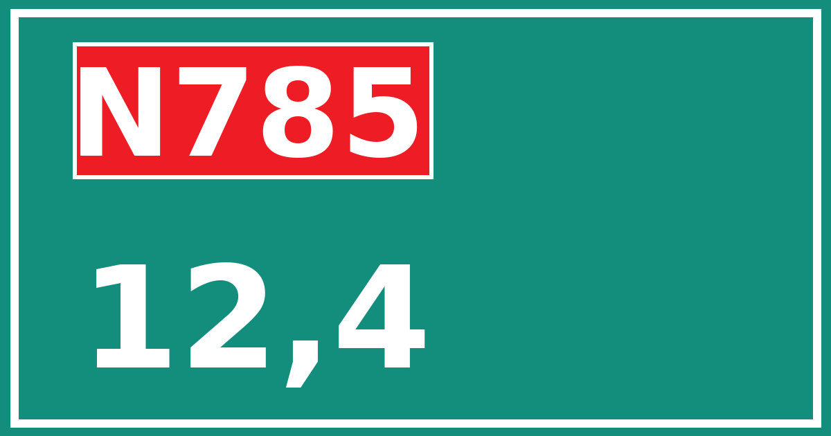 Hectometerbord N785 12,4