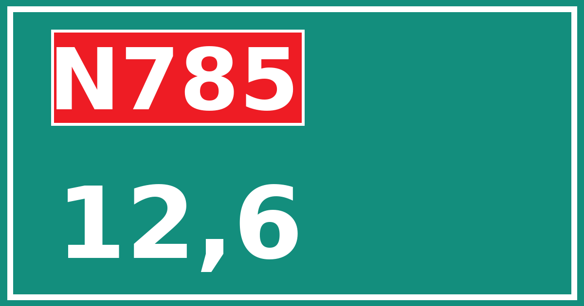 Hectometerbord N785 12,6