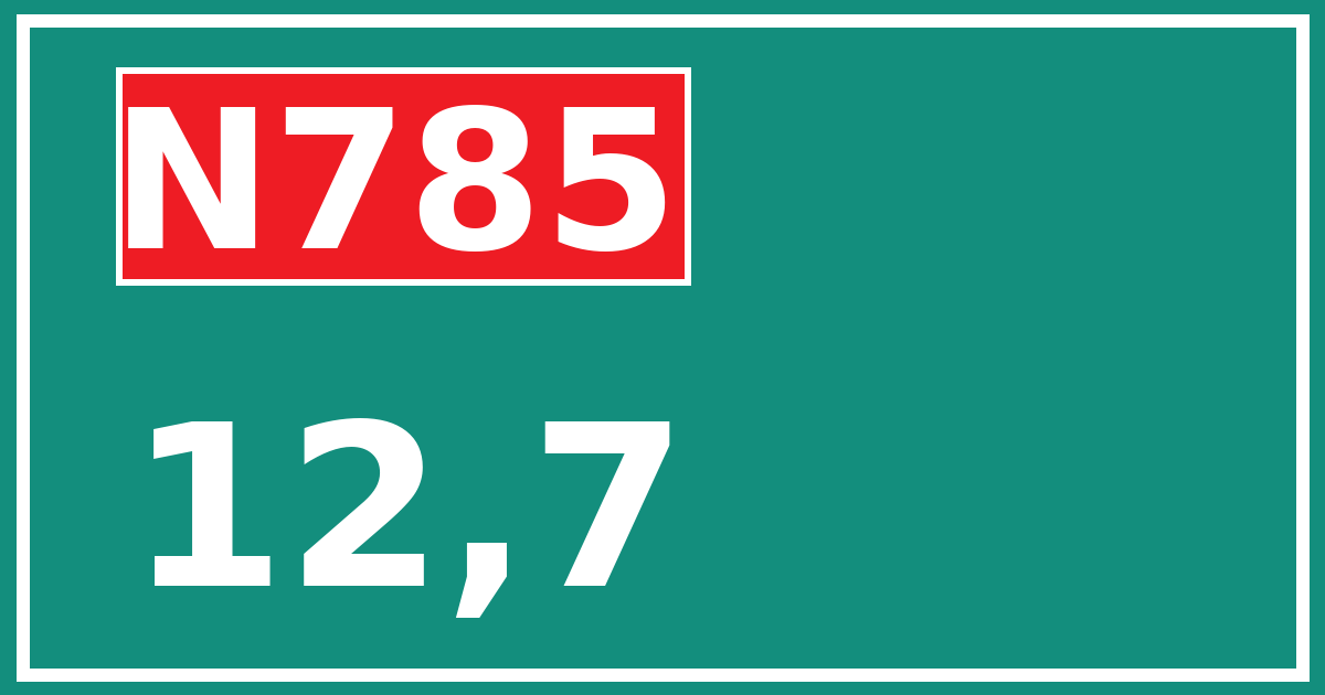 Hectometerbord N785 12,7
