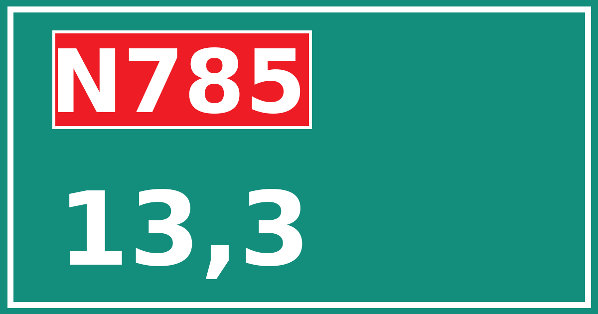 Hectometerbord N785 13,3
