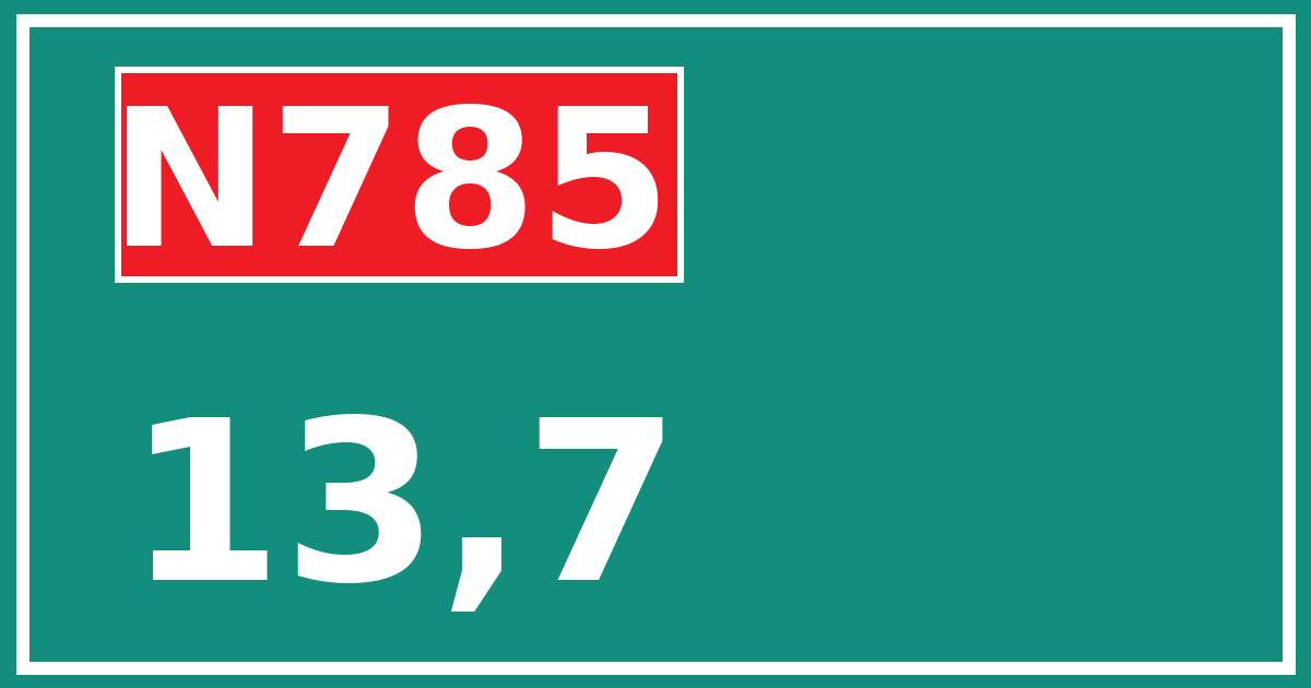 Hectometerbord N785 13,7