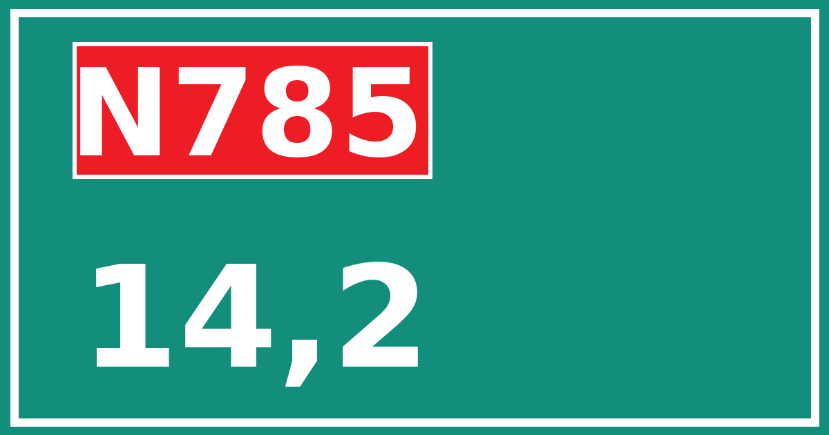 Hectometerbord N785 14,2