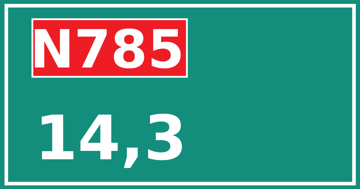 Hectometerbord N785 14,3