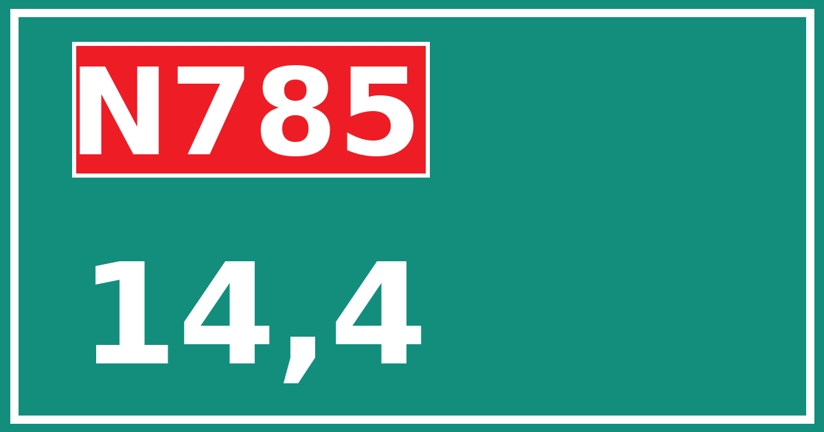 Hectometerbord N785 14,4