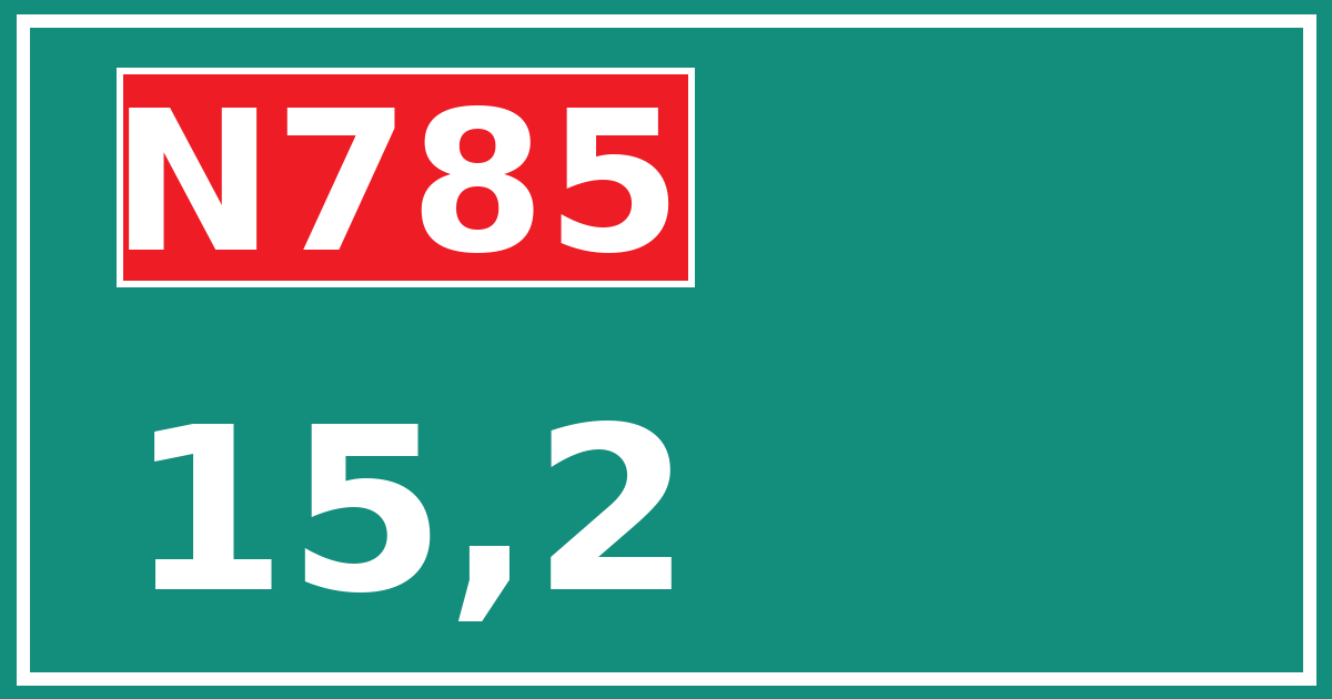 Hectometerbord N785 15,2
