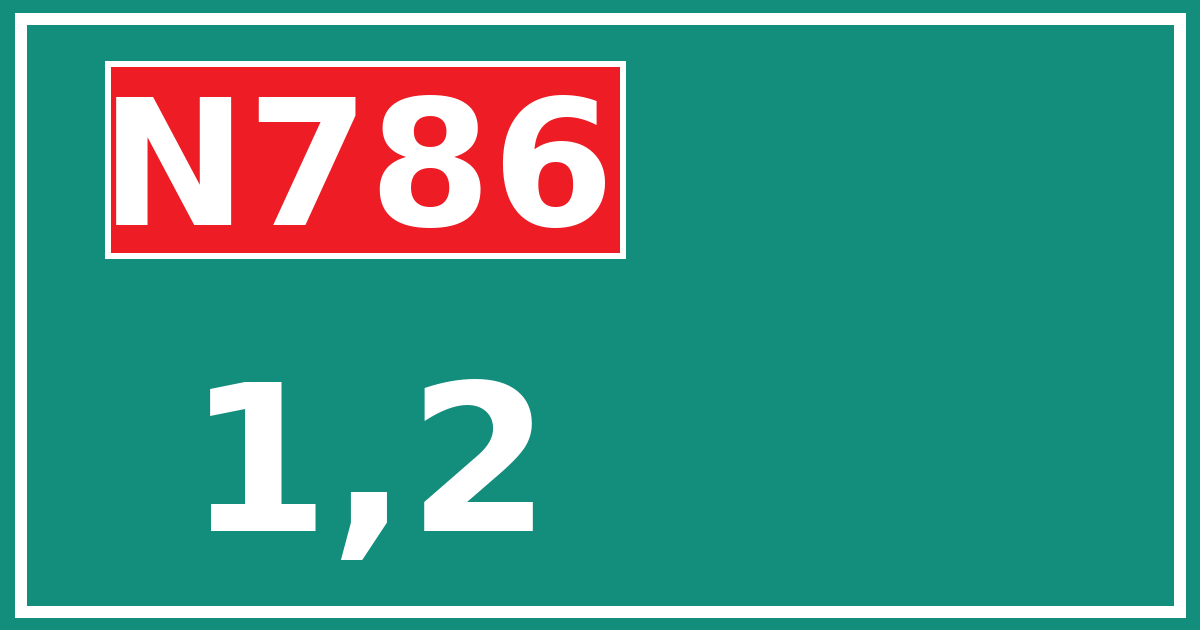 Hectometerbord N786 1,2