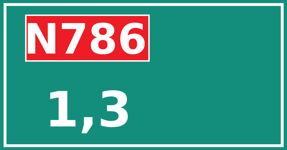 Hectometerbord N786 1,3