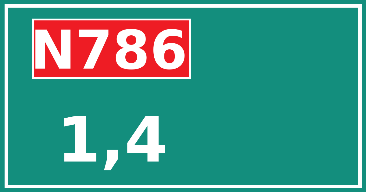 Hectometerbord N786 1,4
