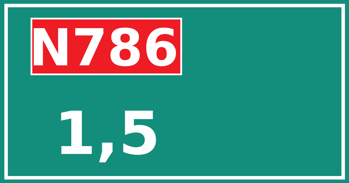 Hectometerbord N786 1,5