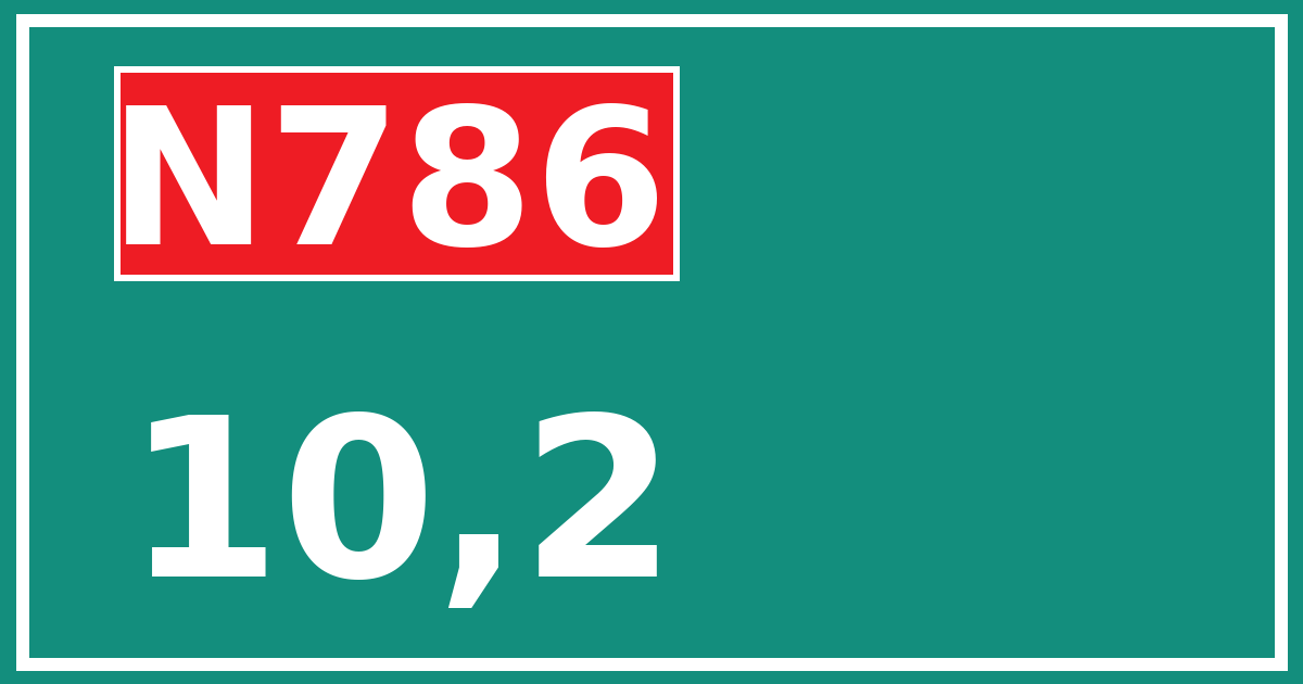 Hectometerbord N786 10,2