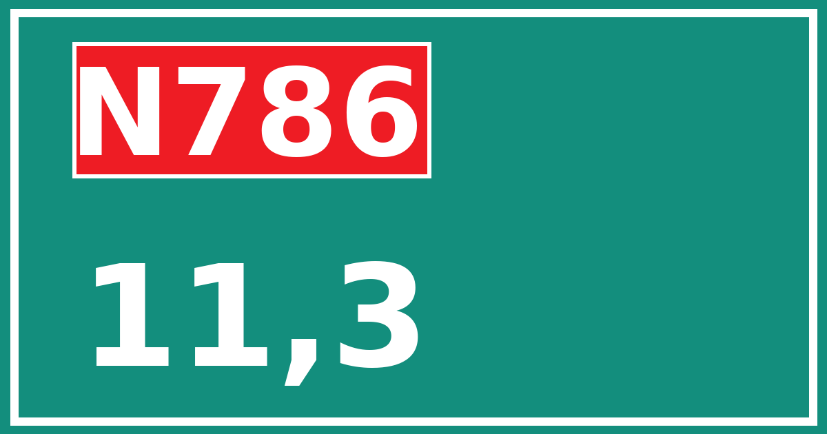 Hectometerbord N786 11,3