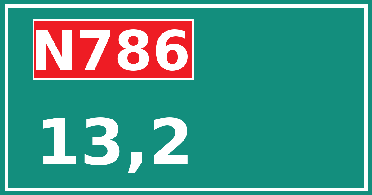 Hectometerbord N786 13,2