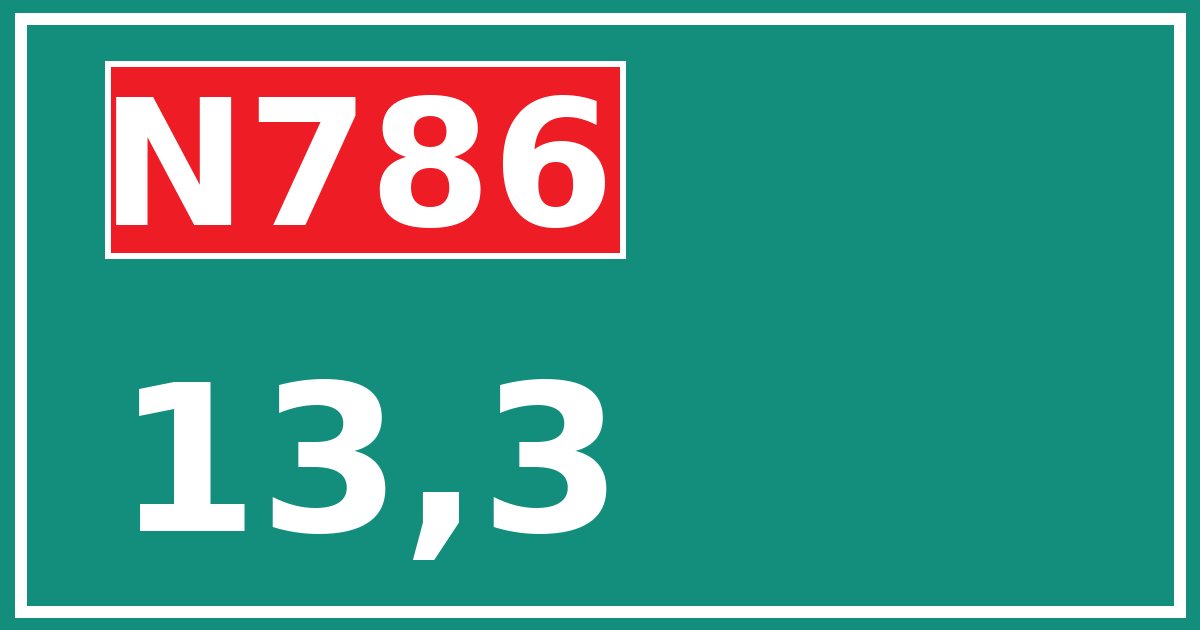 Hectometerbord N786 13,3