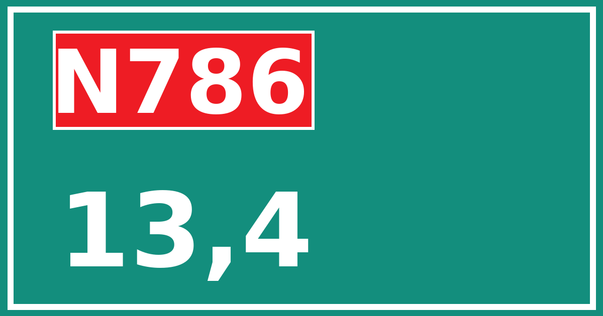Hectometerbord N786 13,4