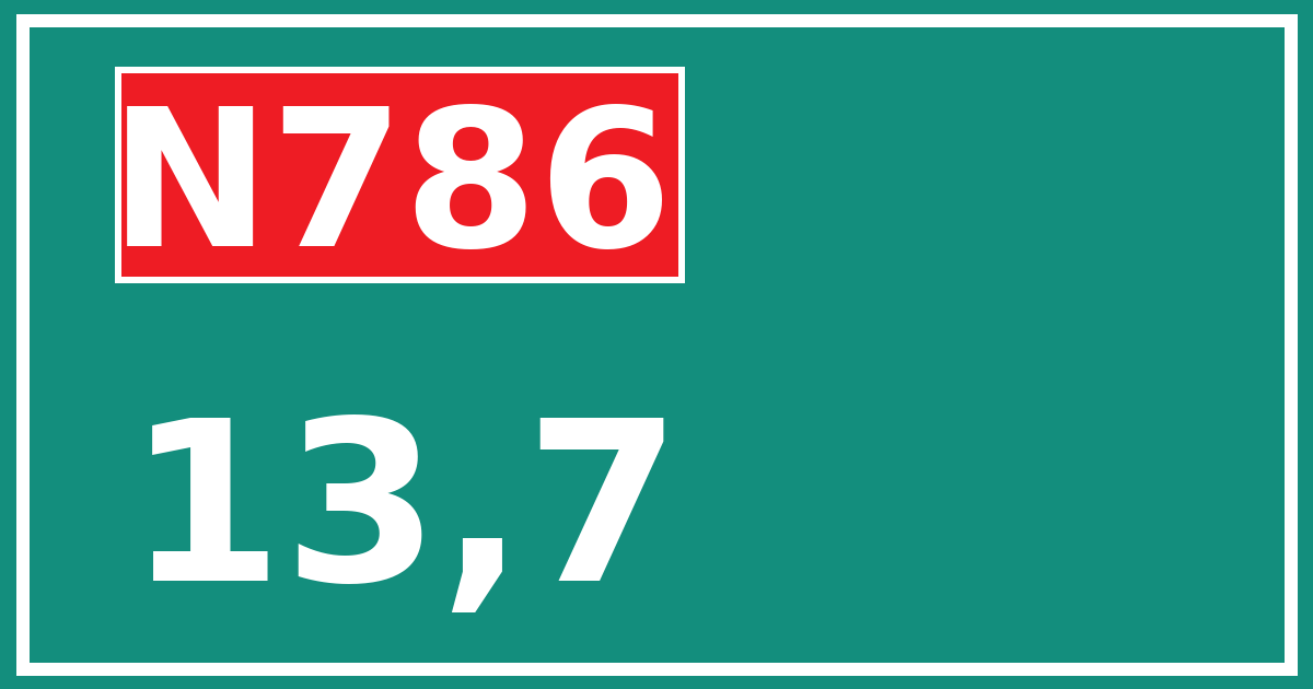 Hectometerbord N786 13,7