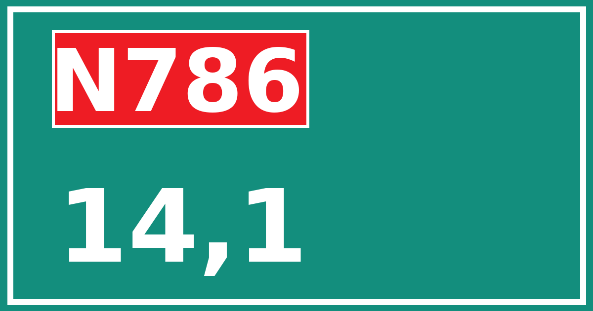 Hectometerbord N786 14,1
