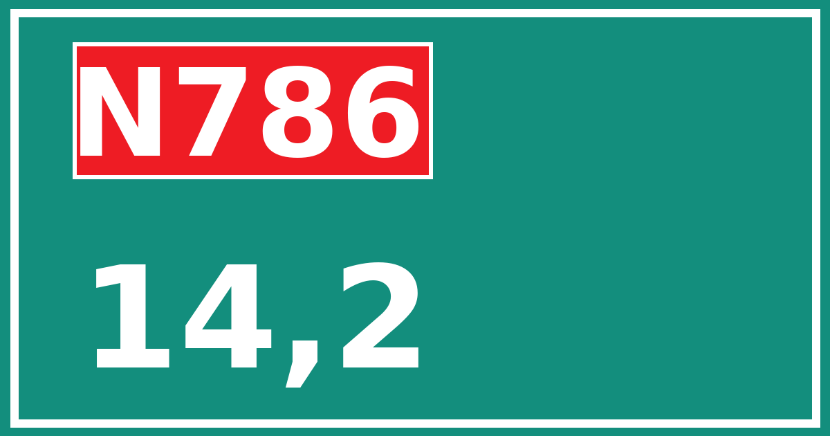 Hectometerbord N786 14,2