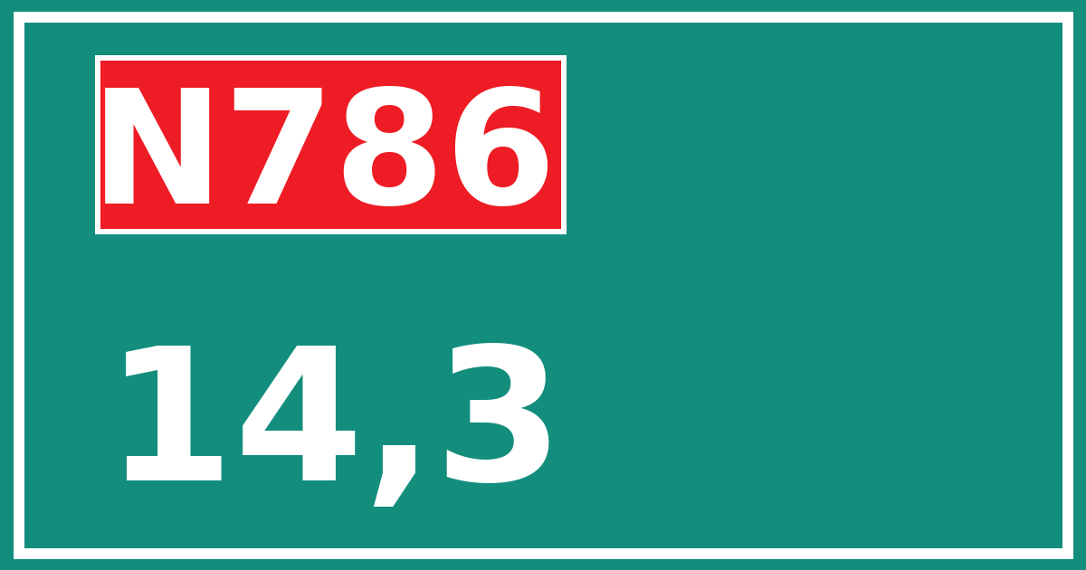 Hectometerbord N786 14,3