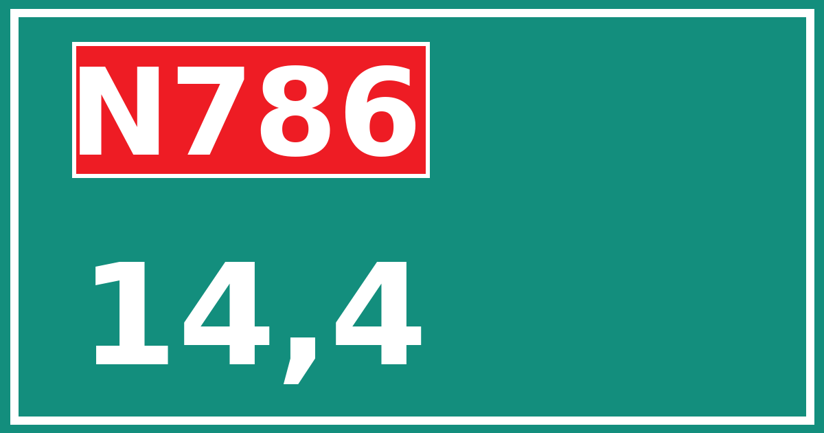 Hectometerbord N786 14,4