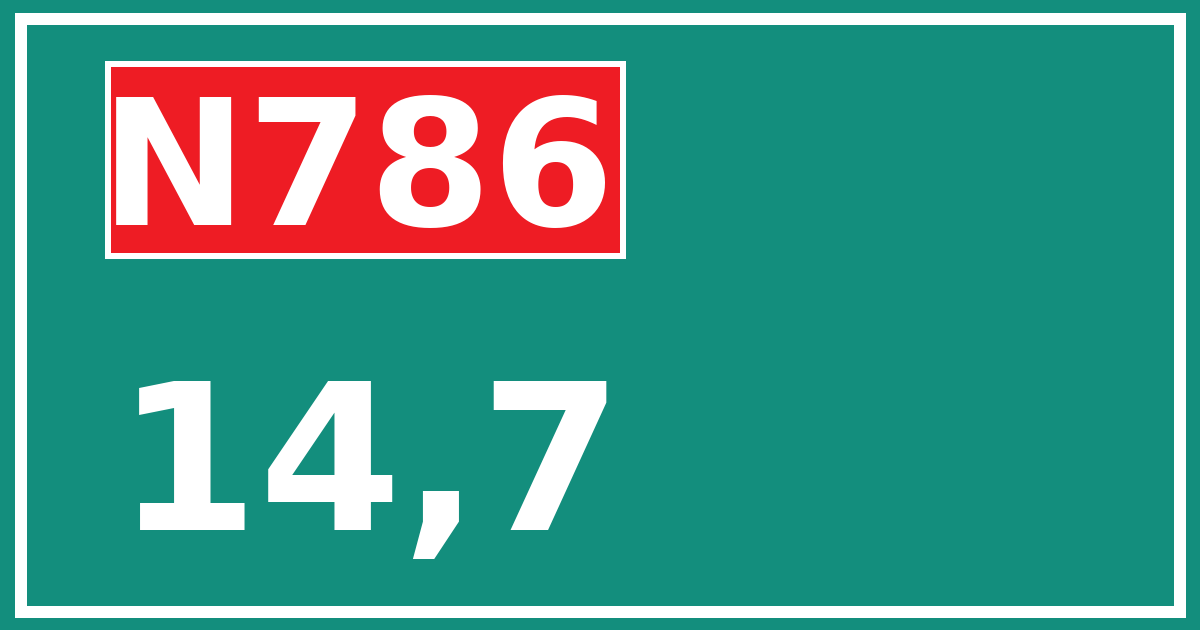 Hectometerbord N786 14,7