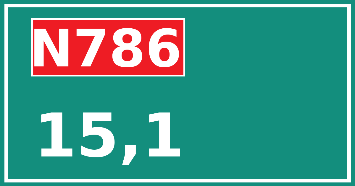Hectometerbord N786 15,1