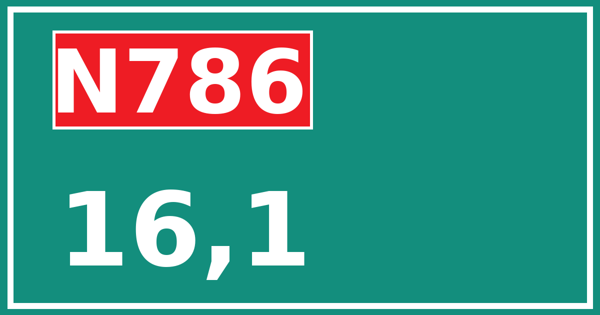 Hectometerbord N786 16,1