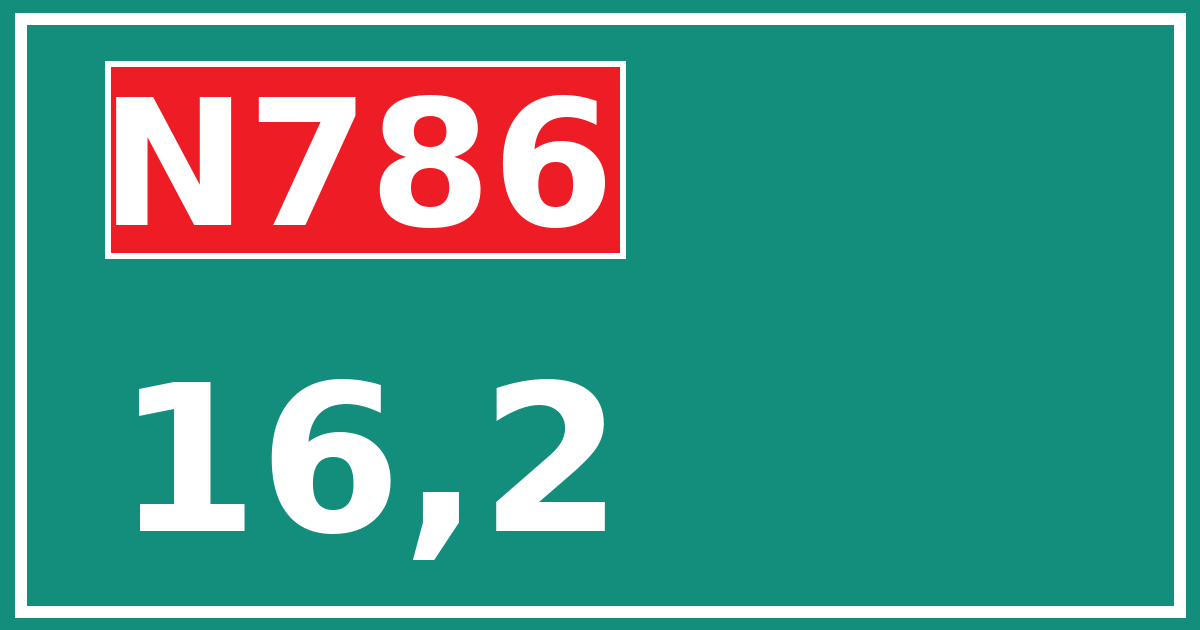 Hectometerbord N786 16,2