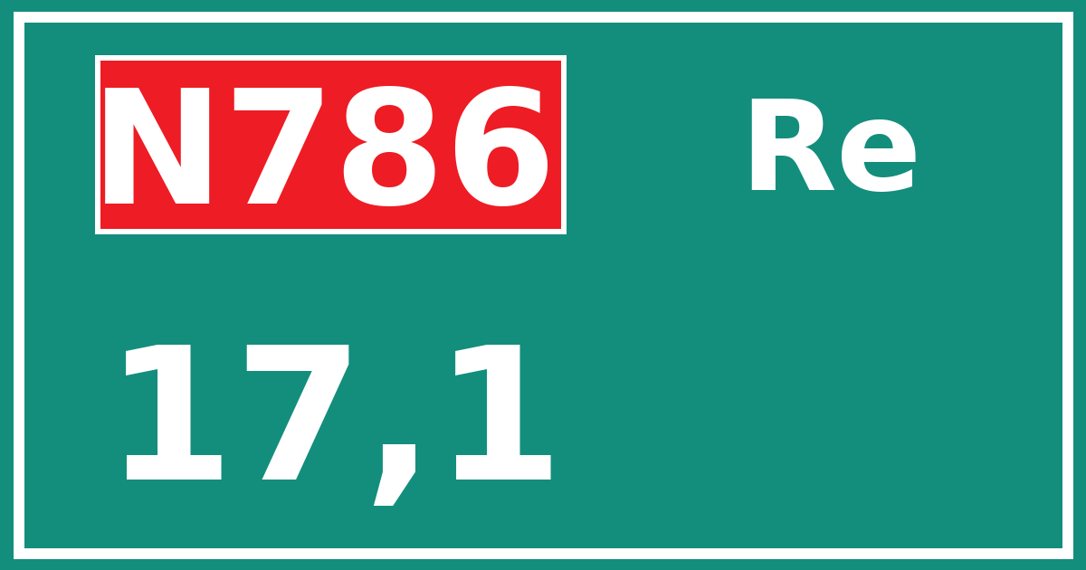 Hectometerbord N786 17,1 zijde Re