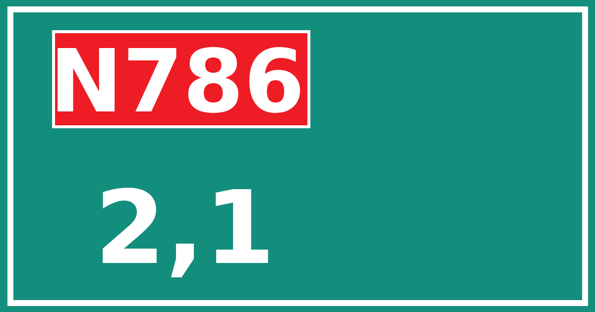 Hectometerbord N786 2,1