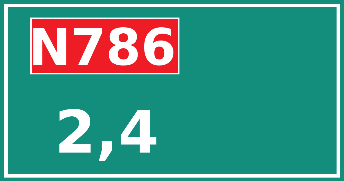 Hectometerbord N786 2,4