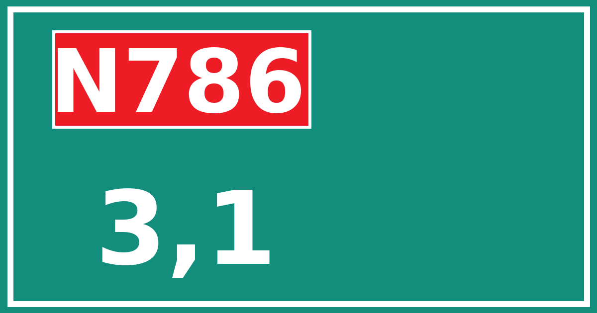 Hectometerbord N786 3,1