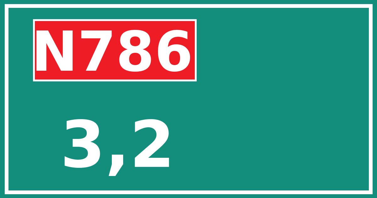 Hectometerbord N786 3,2