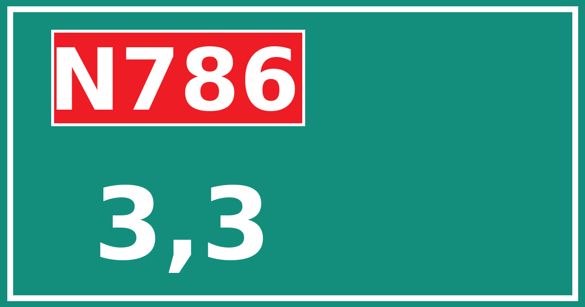 Hectometerbord N786 3,3