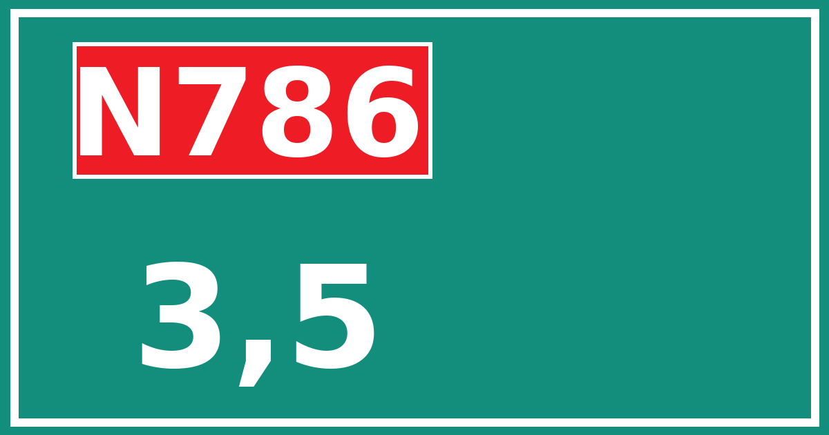 Hectometerbord N786 3,5