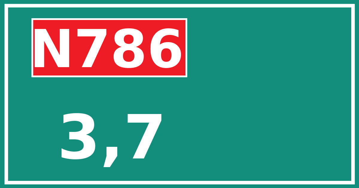 Hectometerbord N786 3,7