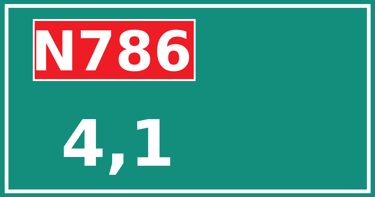 Hectometerbord N786 4,1